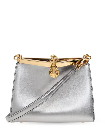 Etro Logo Charm Metallic Shoulder Bag