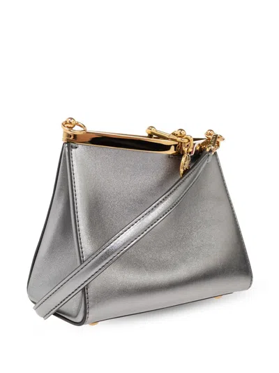 Etro Logo Charm Metallic Shoulder Bag