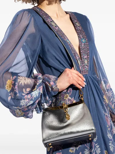 Etro Logo Charm Metallic Shoulder Bag