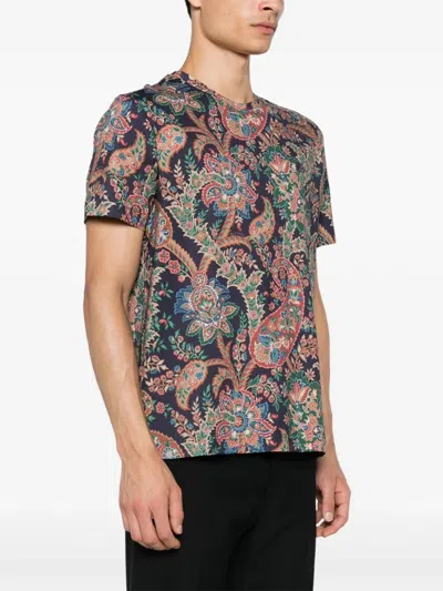 Shop Etro T Shirt With Paisley Print