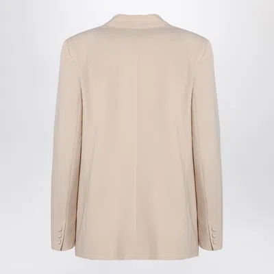 Shop Federica Tosi Butter Coloured Double Breasted Jacket In Wool Blend