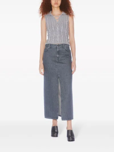 Filippa K Long Slit Denim Skirt