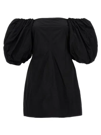 Ganni Cotton Poplin Puff Sleeve Mini Dress