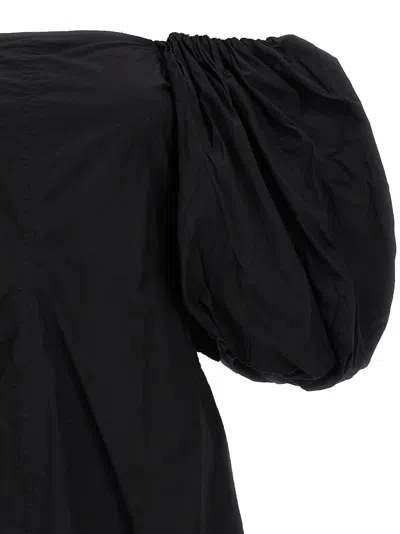 Ganni Cotton Poplin Puff Sleeve Mini Dress