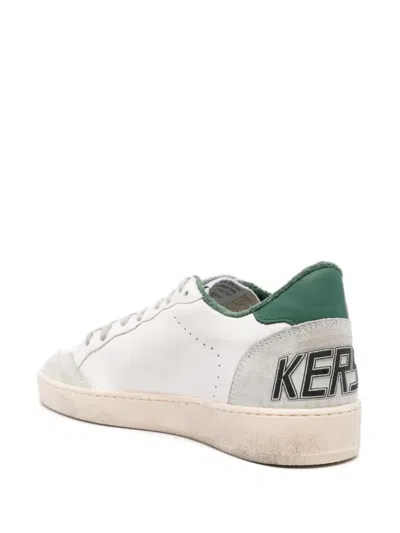 Golden Goose White Cow Leather Vamp Sneakers With Unique Used And Dirty Effect