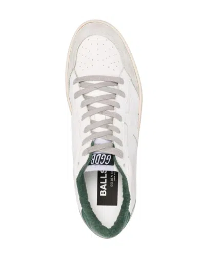 Golden Goose White Cow Leather Vamp Sneakers With Unique Used And Dirty Effect