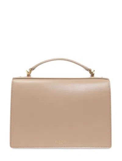 Golden Goose Deluxe Brand Structured Handbag With Gold-tone Clasp And Versatile Straps