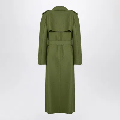 Harris Wharf London Green Wool Coat With Belt