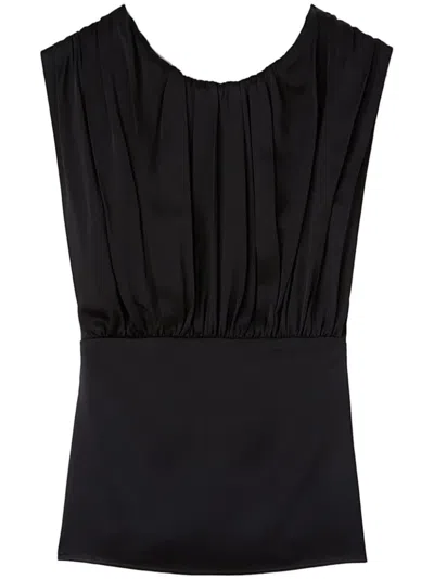 Jil Sander Acetate Blend Top Puffed Sleeves