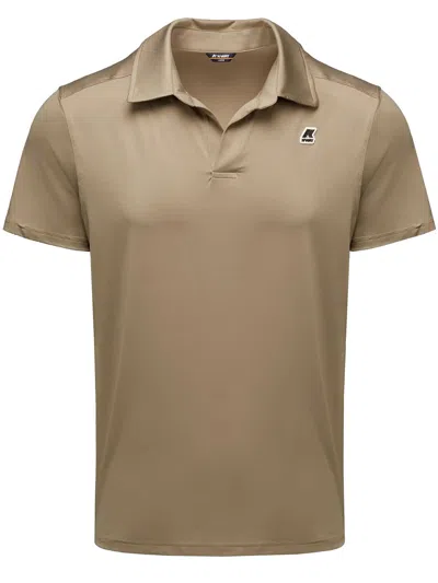 K-way Collared Polo Shirt Short Sleeves In Neutral