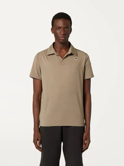 K-way Collared Polo Shirt Short Sleeves In Neutral