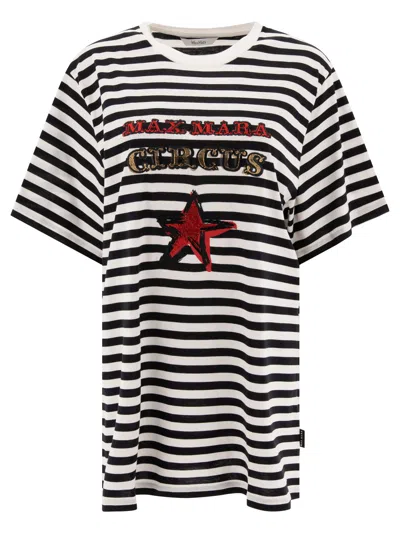 Max Mara Blackwhite Kaki Oversized Striped Cotton T-shirt