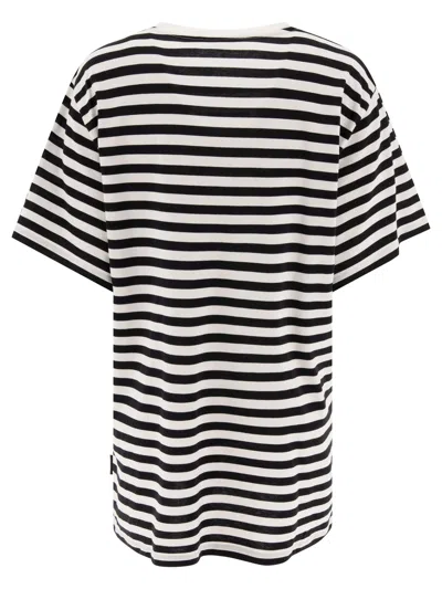 Max Mara Blackwhite Kaki Oversized Striped Cotton T-shirt
