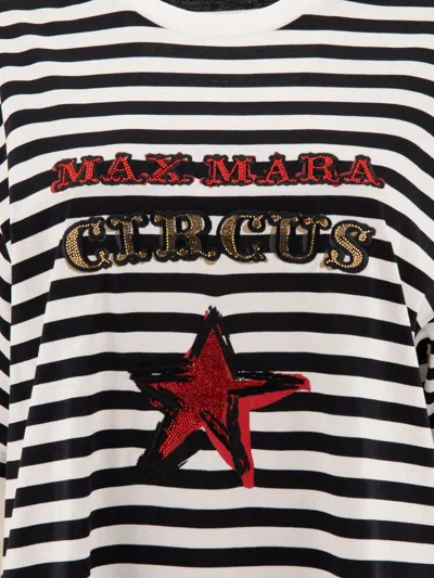 Max Mara Blackwhite Kaki Oversized Striped Cotton T-shirt