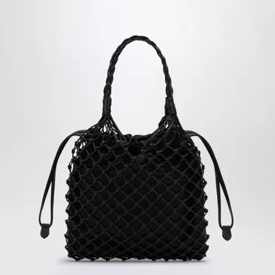 Moschino Women Woven Nappa Leather Shopping Bag In Black