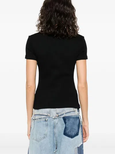 Off-white Off White Cropped T Shirt With Off Embroidery