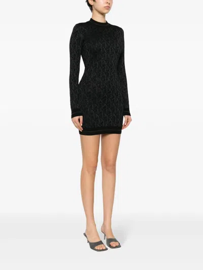 Palm Angels Monogram-jacquard Mini Dress