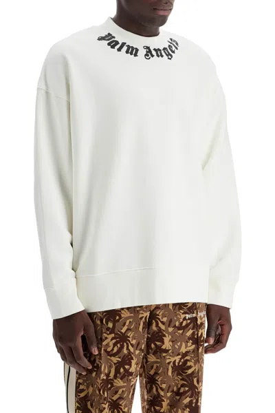 Shop Palm Angels Crewneck Sweatshirt With Logo