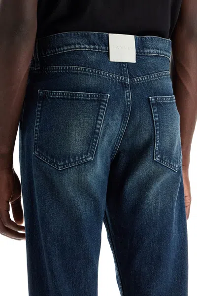 Shop Lanvin Men's Relaxed Fit Jeans With Twisted Seams In Blue