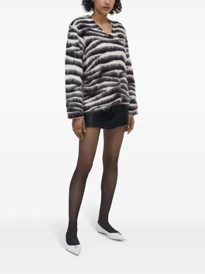 Shop Marc Jacobs Zebra Print Wool Sweater In Zebrato