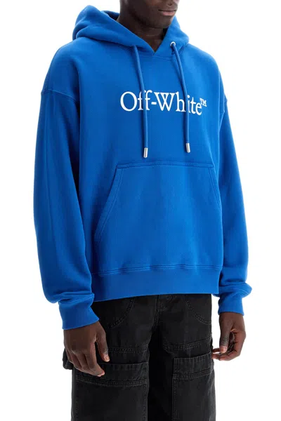 Shop Off-white Oversized Hoodie With Logo Print For Men In Blue