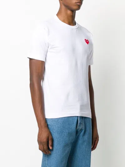 Comme Des Garçons Play Comme Des Garcons Play Mens Red Heart Logo T-shirt In White