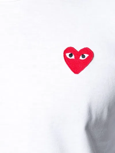 Comme Des Garçons Play Comme Des Garcons Play Mens Red Heart Logo T-shirt In White