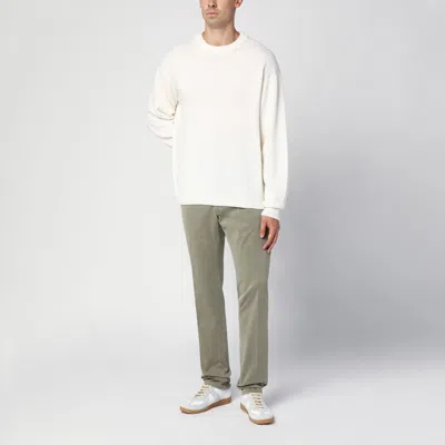 Santaniello Sage Green Cotton Trousers In Green