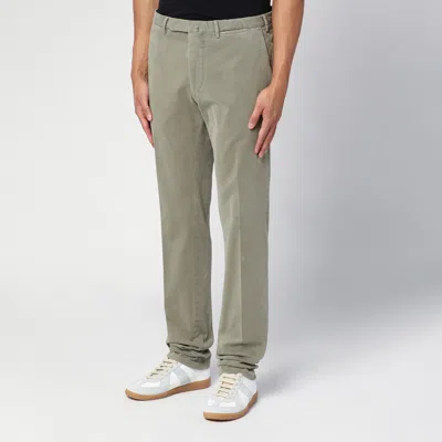 Santaniello Sage Green Cotton Trousers In Green