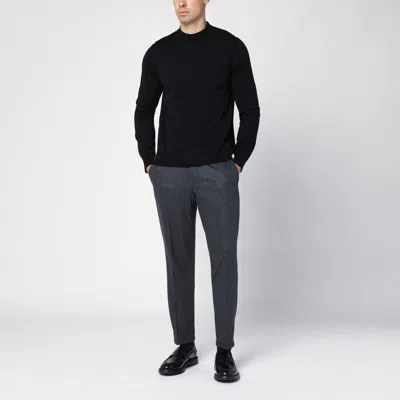 Pt Torino Wool Trousers With Concealead Closure In Grey