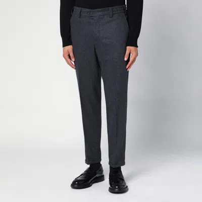 Pt Torino Wool Trousers With Concealead Closure In Grey