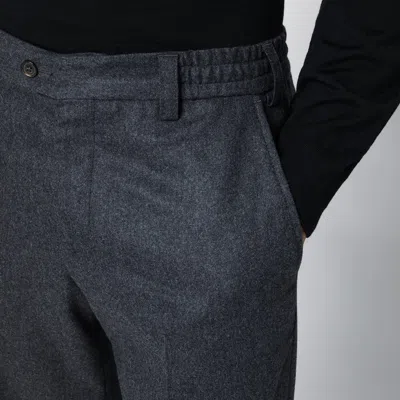 Pt Torino Wool Trousers With Concealead Closure In Grey