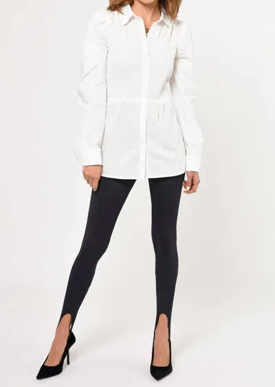 Greylin Jenny Smocked Poplin Shirt In White In White