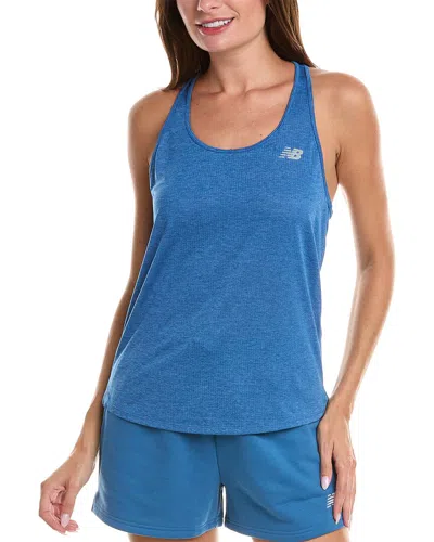 New Balance Breathable Jersey Casual Tank In Blue
