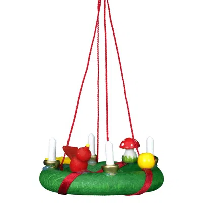 Ulbr Christian Icht Ornament - Christmas Wreath - .75"h X 2"w X 2"d