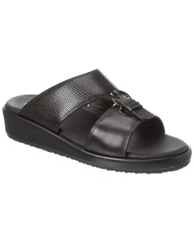 Ferragamo Murray Leather Sandal In Black