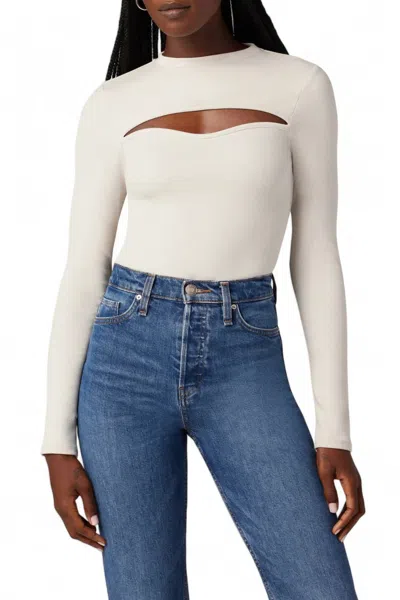 Hudson Sweetheart Cut Out Long Sleeve Bodysuit In Moonbeam In Multi