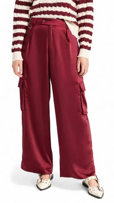 Lna Lou Silky Cargo Pants Lambrusco Xs In Multi