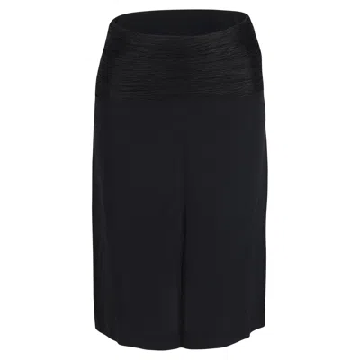 Jil Sander Ruched Waist Skirt In Black Wool In Black