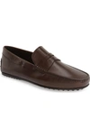 Tod's 'city' Penny Driving Shoe (men) In Dark Brown Leather