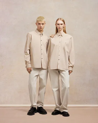 Ami Alexandre Mattiussi Button-down Ami De Coeur Shirt White In Off White