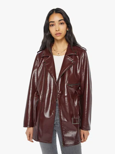 MOTHER THE MIDI CHOPPER CAN'T CATCH ME JACKET IN RED - SIZE MEDIUM 