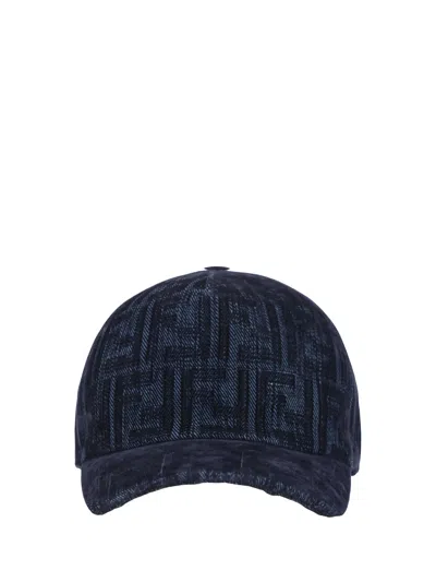 Shop Fendi Baseball Cap In Blu