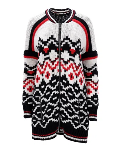 Maje Mercouer Fair Isle Zip-front Cardigan In Multicolor Wool In Multi