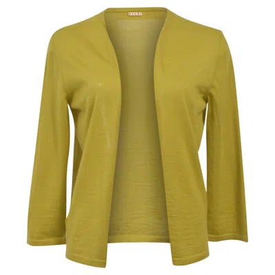 Marni Open-front Cardigan In Yellow Wool In Yellow