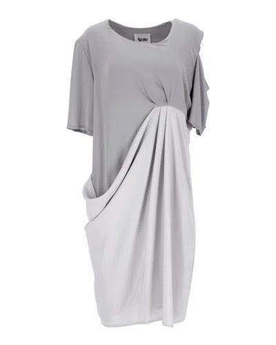 Acne Studios Asymmetric Draped Dress In Grey Polyester In Grey