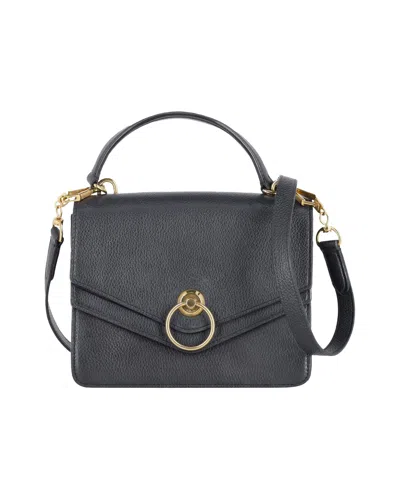 Mulberry Harlow Satchel Crossbody Bag In Black Grained Leather In Black