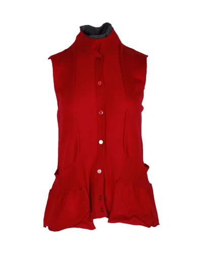 Marni Sleeveless Knit Vest In Red Wool In Red