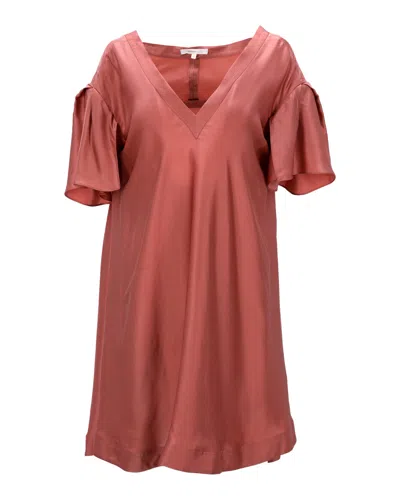 Vanessabruno Vanessa Bruno Mini Shift Dress In Pink Silk In Pink