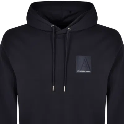 Shop Armani Exchange Logo Hoodie Navy